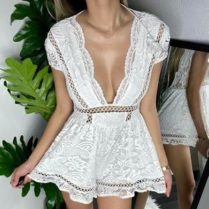 Fashion nova white lace tshirt dress